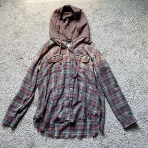 American Eagle Hooded Flannel
